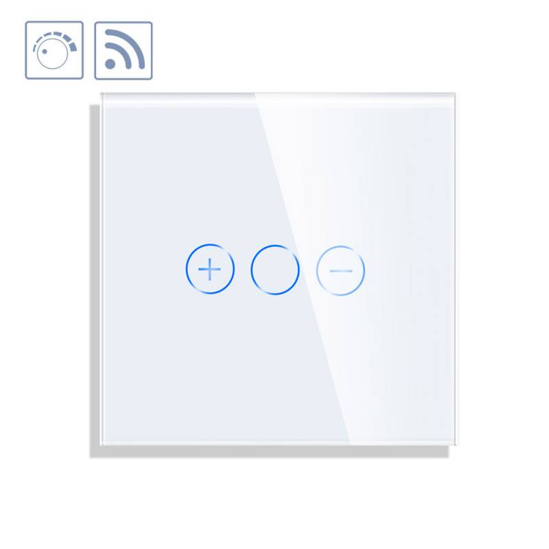 Interruptor táctil con regulador TRIAC Dimmer + WiFi KOOB frontal cristal blanco - XauenBatt Iluminación