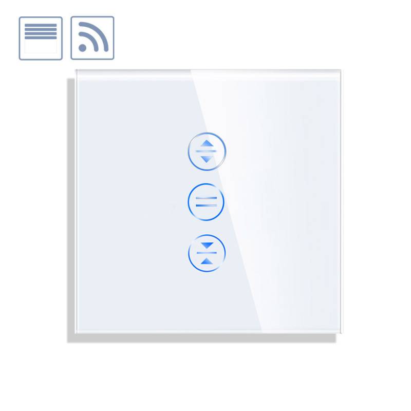 Control de persianas táctil + WiFi KOOB frontal cristal blanco - XauenBatt Iluminación