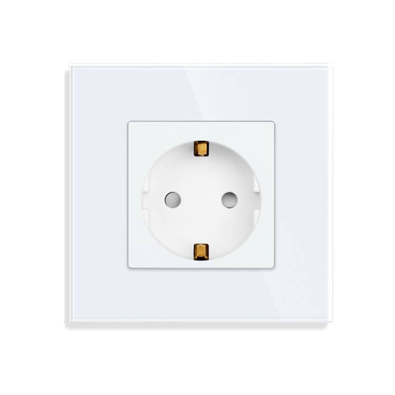 Base enchufe EU 16A KOOB frontal cristal blanco - XauenBatt Iluminación