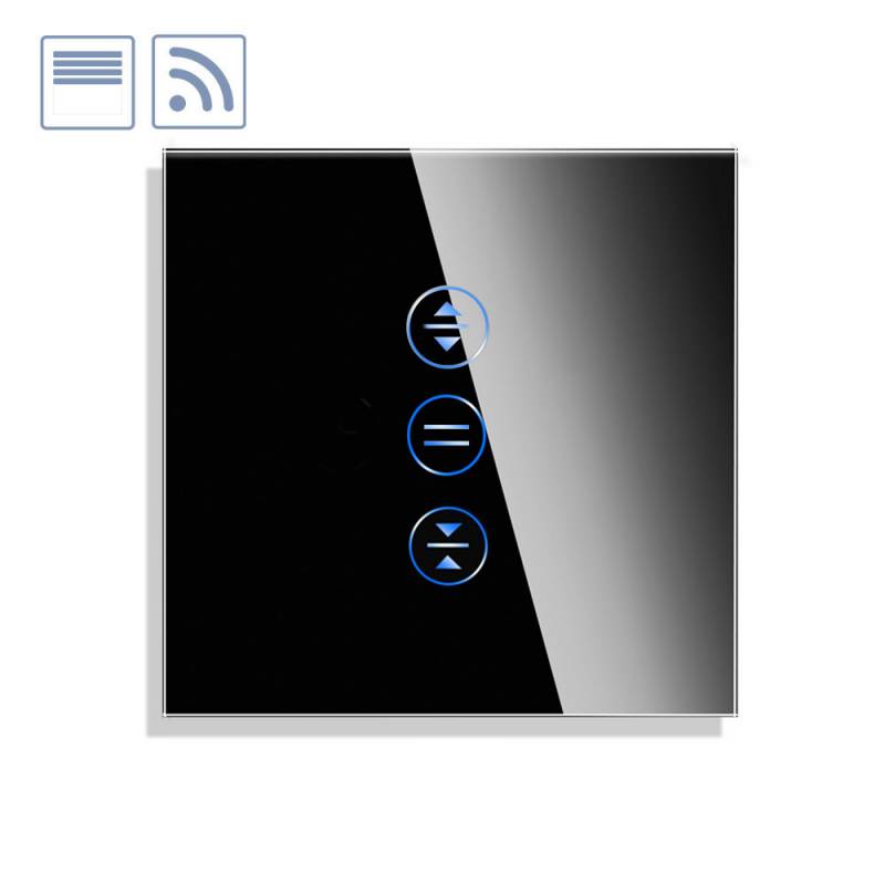 Control de persianas táctil + WiFi KOOB frontal cristal negro - XauenBatt Iluminación