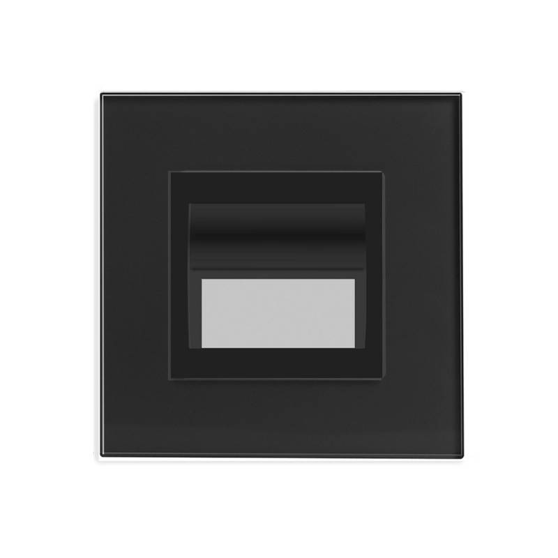 Baliza Led 1W, KOOB frontal cristal negro, Blanco cálido - XauenBatt Iluminación