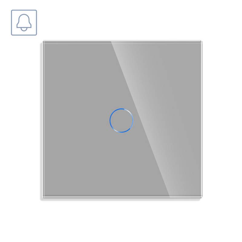 Pulsador timbre táctil KOOB frontal cristal gris - XauenBatt Iluminación