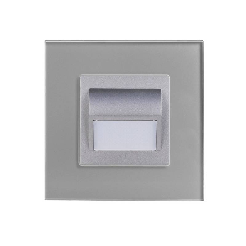 Baliza Led 1W, KOOB frontal cristal gris, Blanco cálido - XauenBatt Iluminación