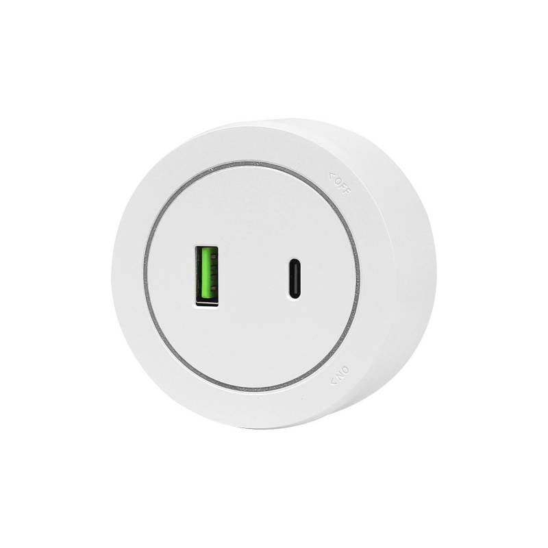 Cargador USB A+B 2,1A para carril KOOB, blanco - XauenBatt Iluminación