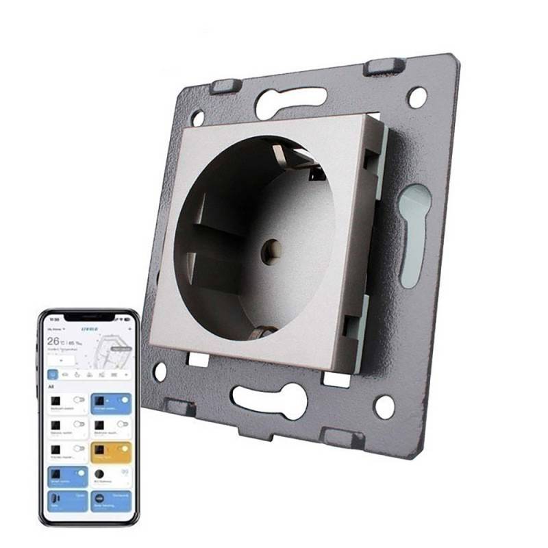 Mecanismo de empotrar Enchufe inteligente EC 1 16A tipo Schuko, gris LIVOLO - XauenBatt Iluminación