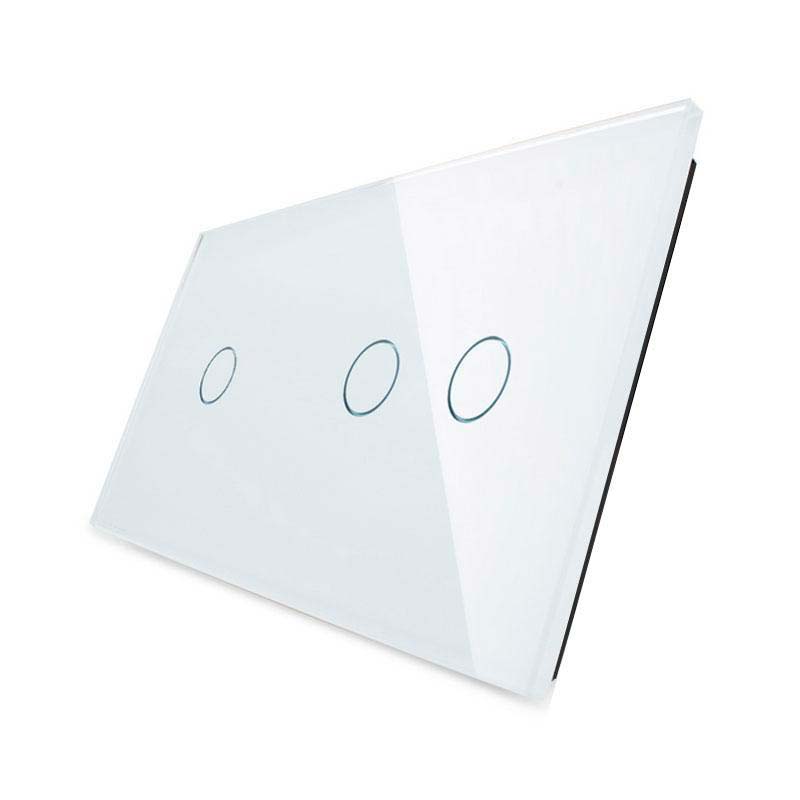 Frontal 2x cristal blanco, 3 botones LIVOLO - XauenBatt Iluminación