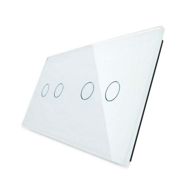 Frontal 2x cristal blanco, 4 botones LIVOLO - XauenBatt Iluminación