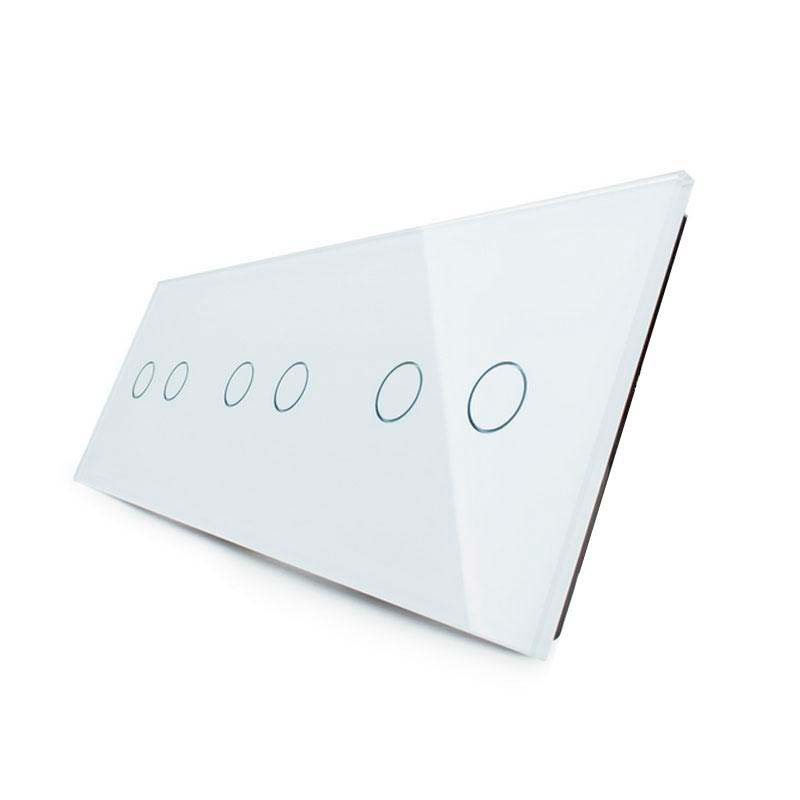 Frontal 3x cristal blanco, 6 botones LIVOLO - XauenBatt Iluminación