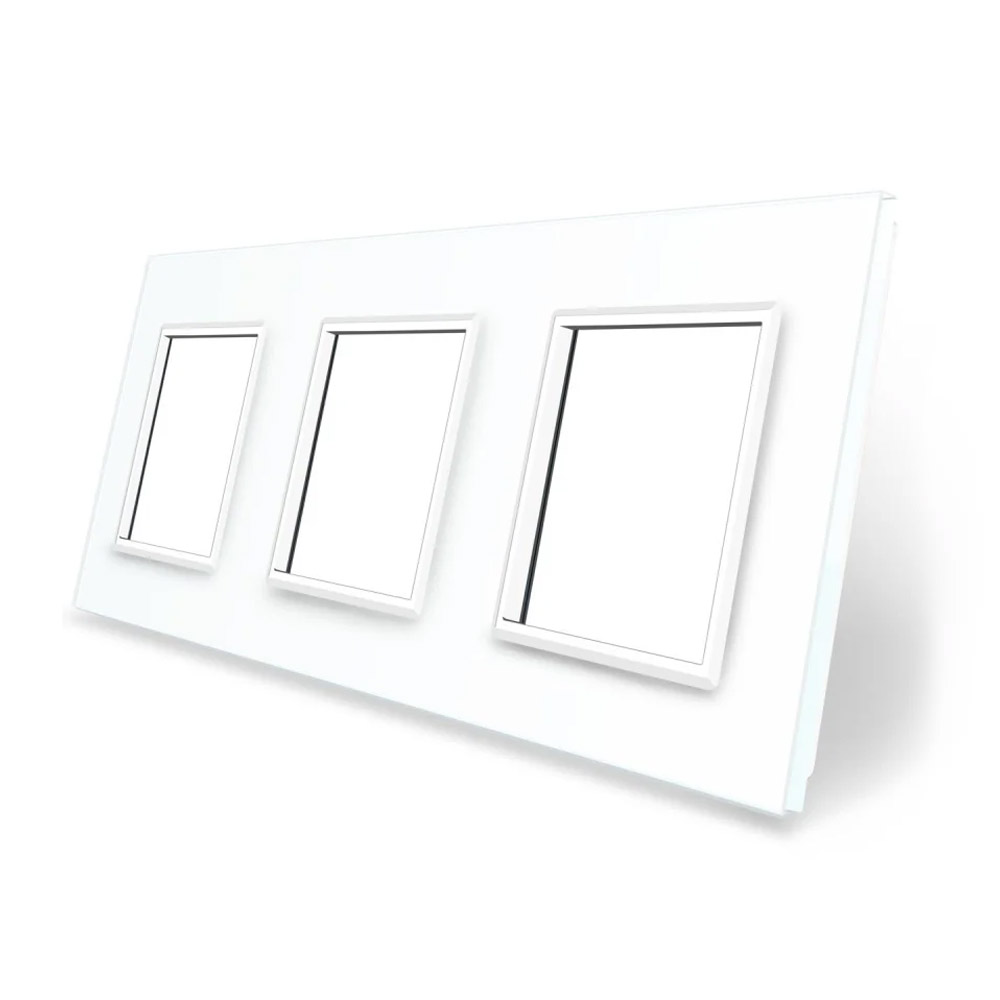 Frontal cristal blanco 3x huecos LIVOLO - XauenBatt Iluminación