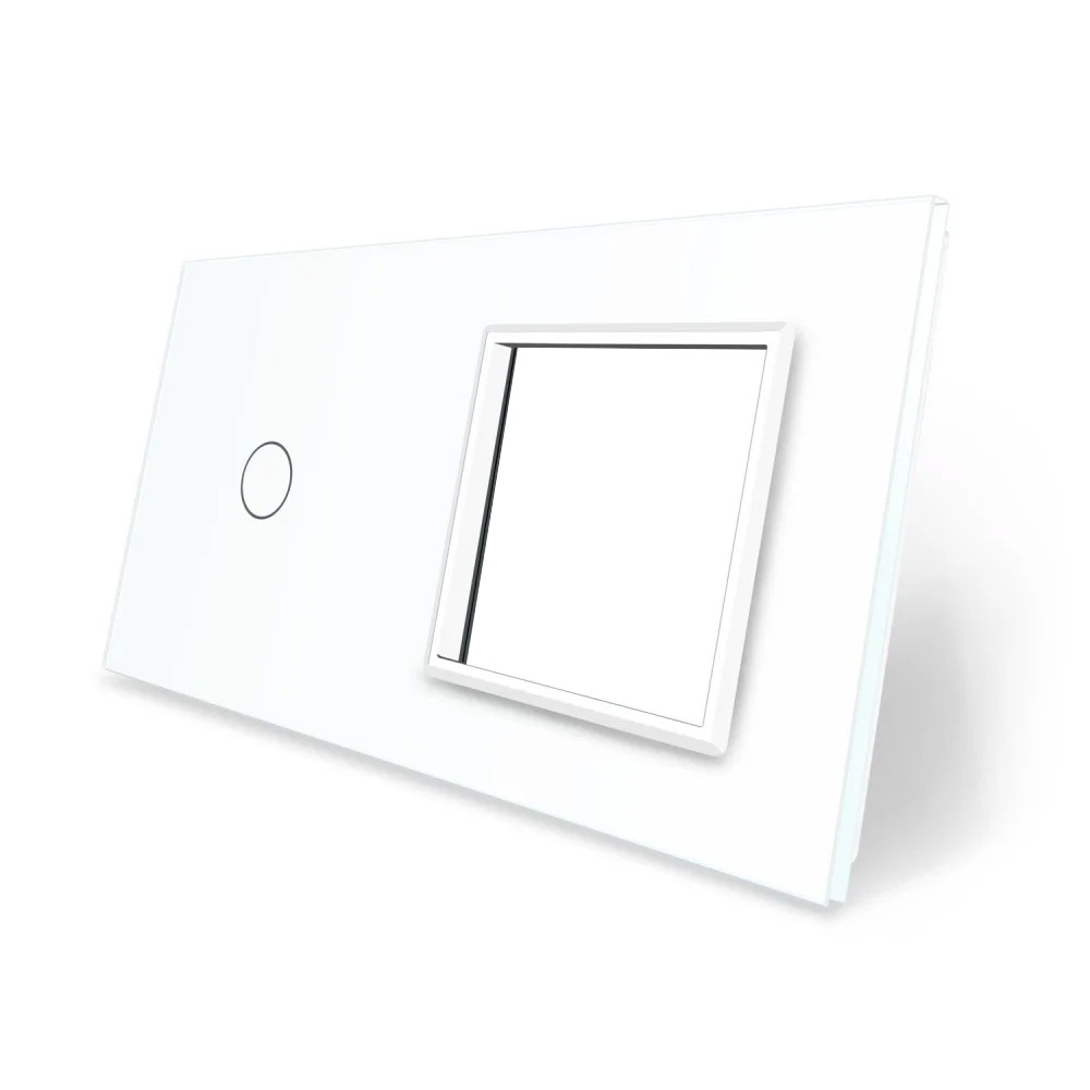 Frontal 2x cristal blanco, 1 hueco + 1 botón LIVOLO - XauenBatt Iluminación