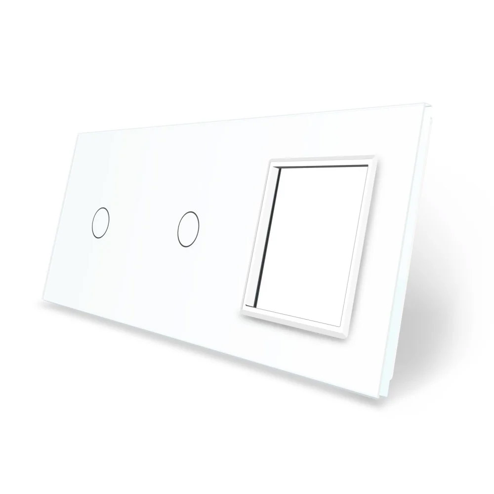 Frontal 3x cristal blanco, 1 hueco + 2 botones LIVOLO - XauenBatt Iluminación