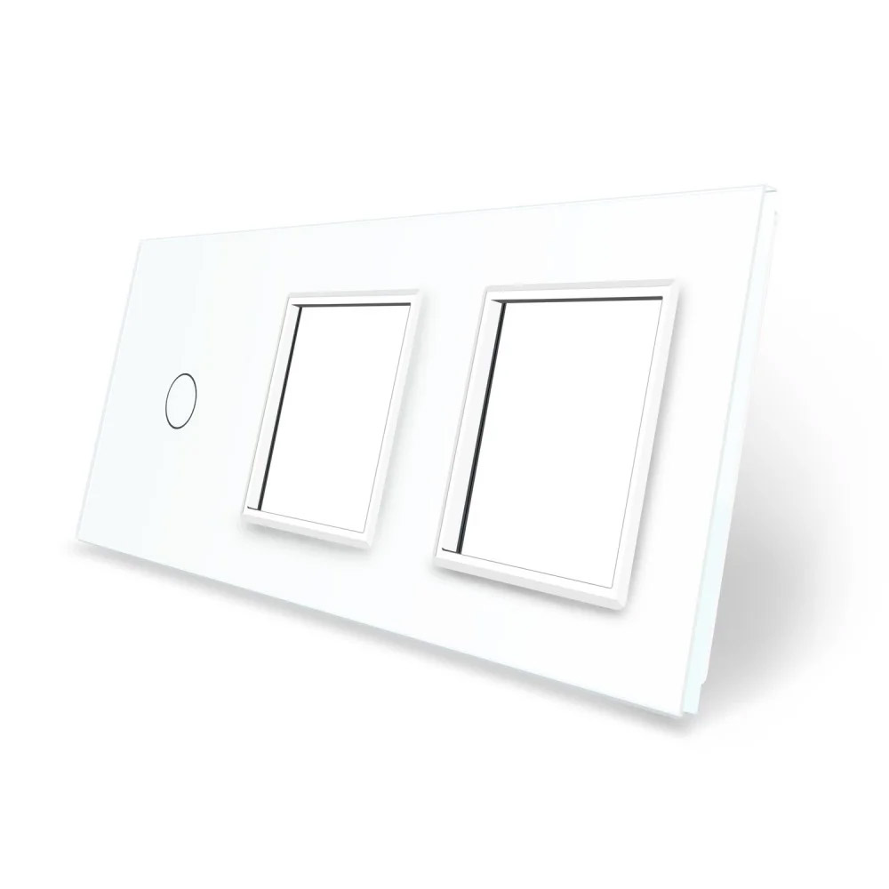 Frontal 3x cristal blanco, 2 huecos + 1 botón LIVOLO - XauenBatt Iluminación