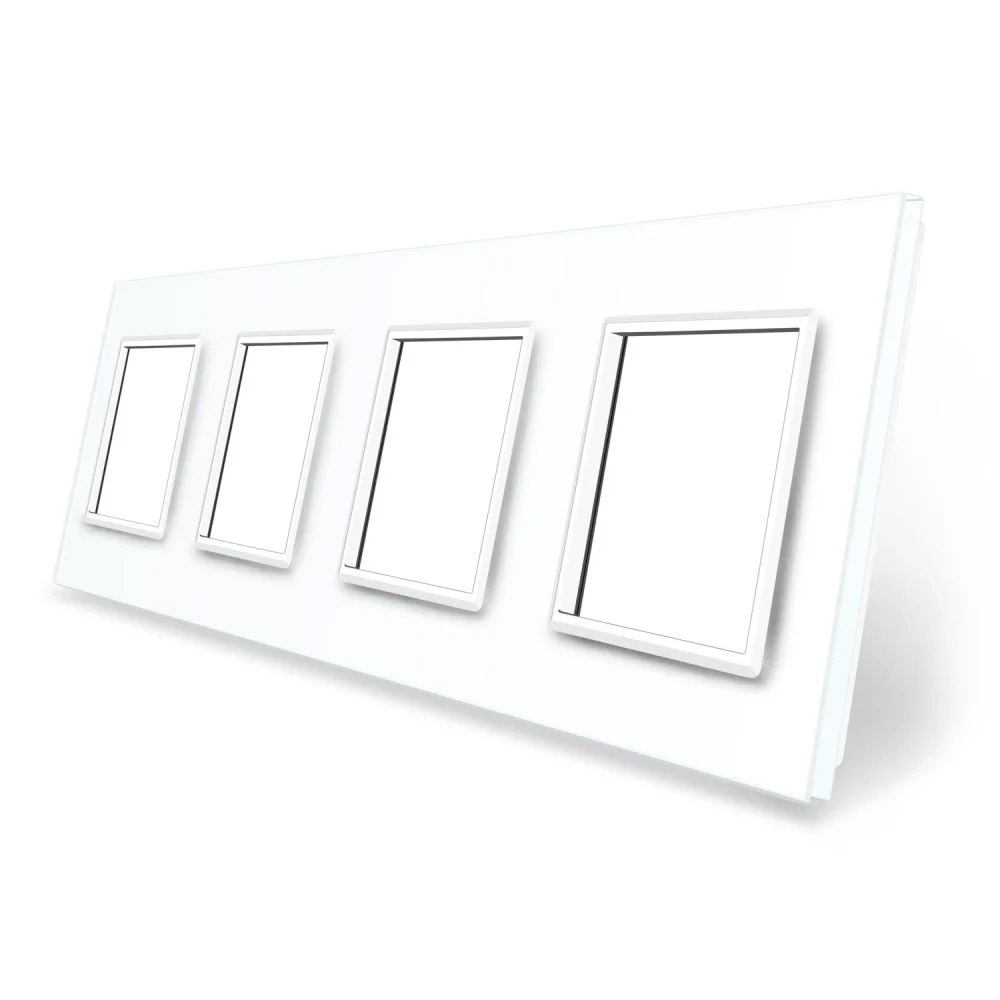 Frontal 4x cristal blanco, 4x huecos LIVOLO - XauenBatt Iluminación