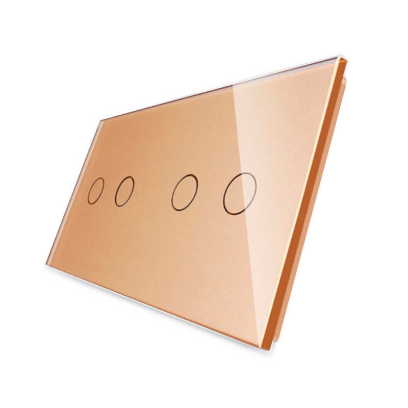 Frontal 2x cristal golden, 4 botones LIVOLO - XauenBatt Iluminación
