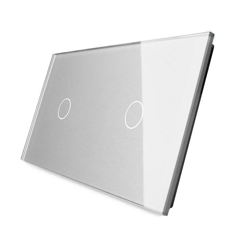 Frontal 2x cristal gris, 2 botones LIVOLO - XauenBatt Iluminación