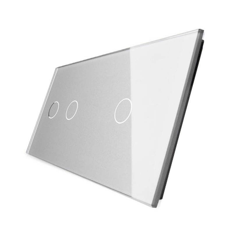 Frontal 2x cristal gris, 3 botones LIVOLO - XauenBatt Iluminación