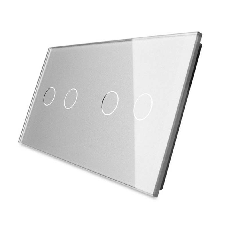 Frontal 2x cristal gris, 4 botones LIVOLO - XauenBatt Iluminación