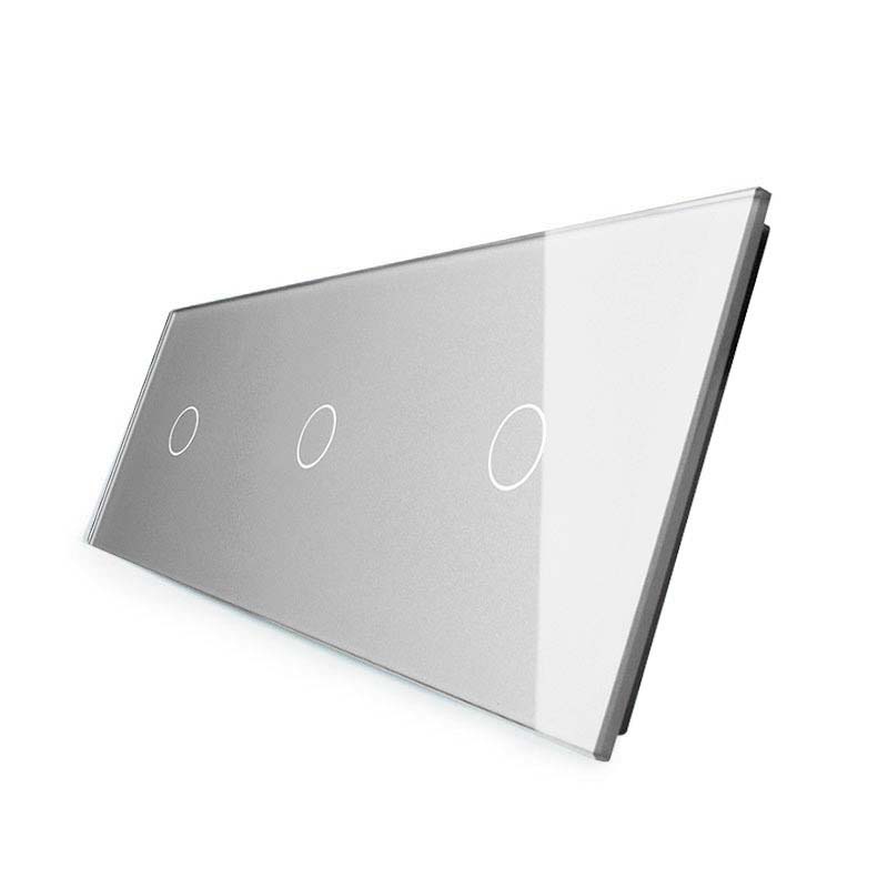 Frontal 3x cristal gris, 3 botones LIVOLO - XauenBatt Iluminación