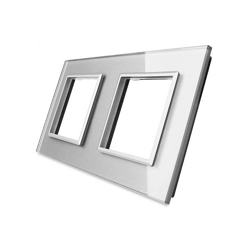 Frontal cristal gris 2x huecos LIVOLO - XauenBatt Iluminación
