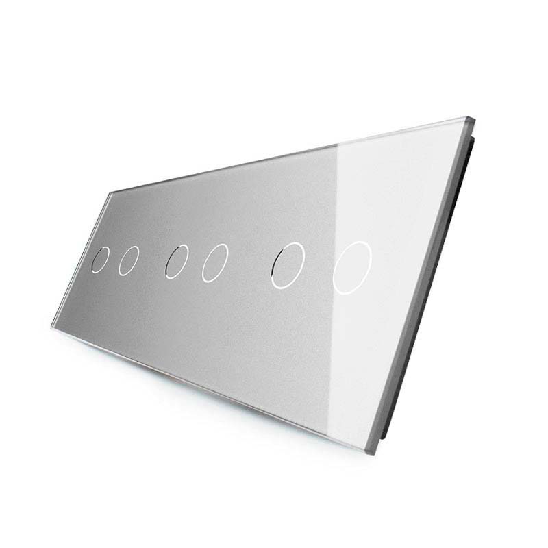 Frontal 3x cristal gris, 6 botones LIVOLO - XauenBatt Iluminación