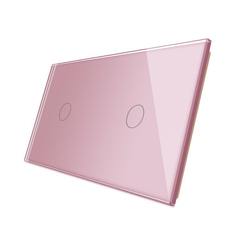 Frontal 2x cristal rosa, 2 botones LIVOLO - XauenBatt Iluminación