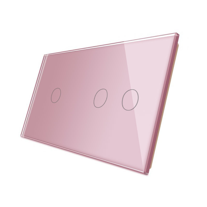 Frontal 2x cristal rosa, 3 botones LIVOLO - XauenBatt Iluminación