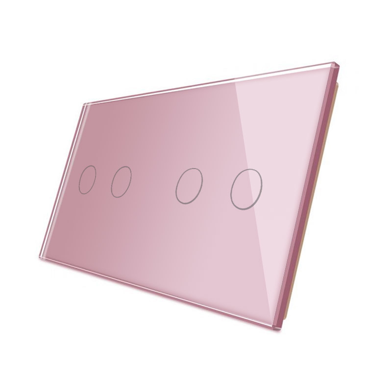 Frontal 2x cristal rosa, 4 botones LIVOLO - XauenBatt Iluminación
