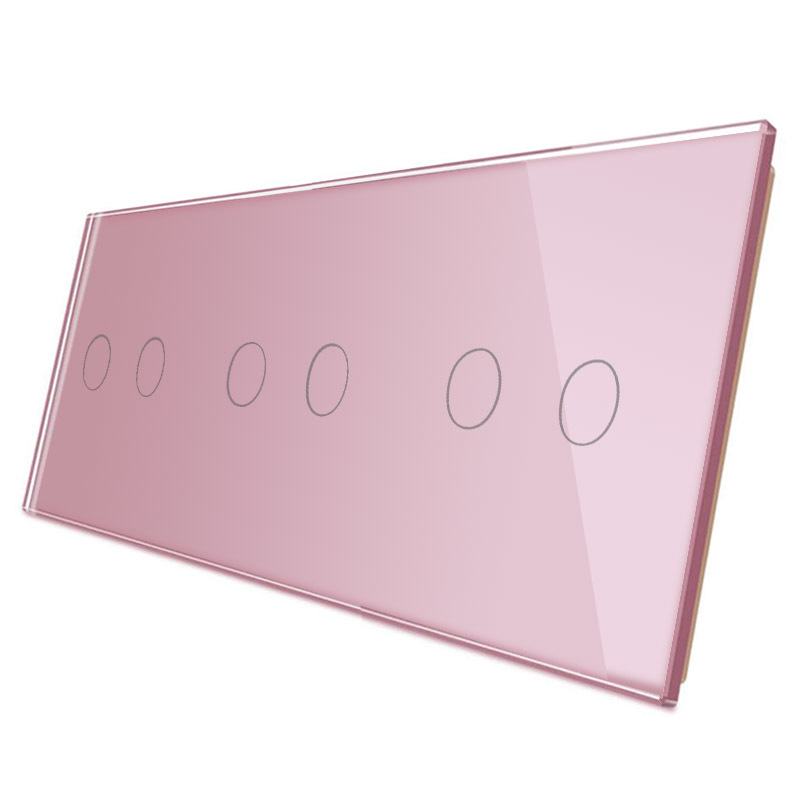 Frontal 3x cristal rosa, 6 botones LIVOLO - XauenBatt Iluminación