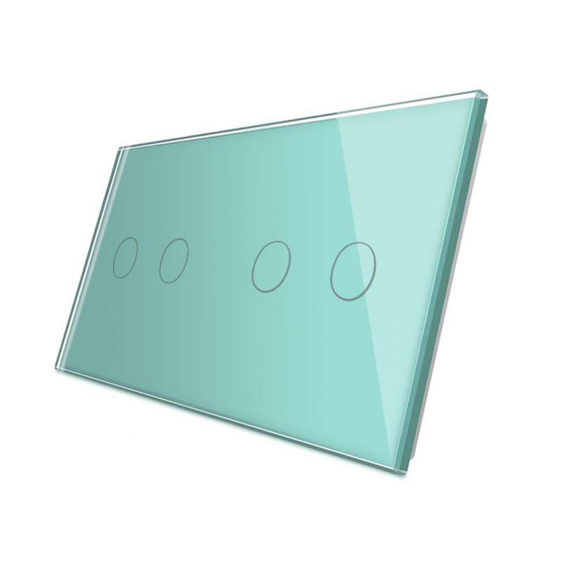 Frontal 2x cristal verde, 4 botones LIVOLO - XauenBatt Iluminación