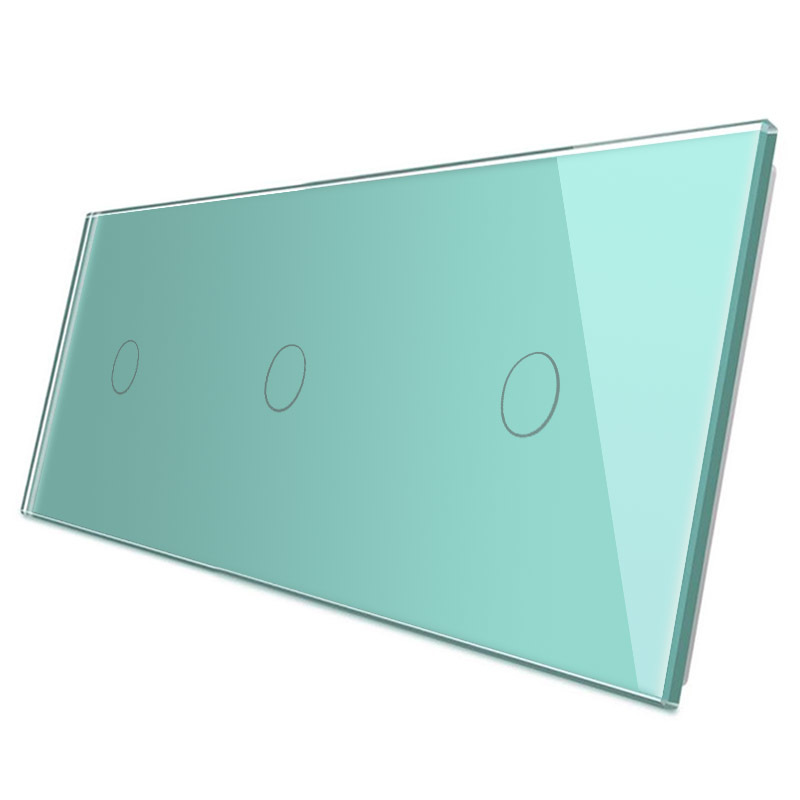 Frontal 3x cristal verde, 3 botones LIVOLO - XauenBatt Iluminación