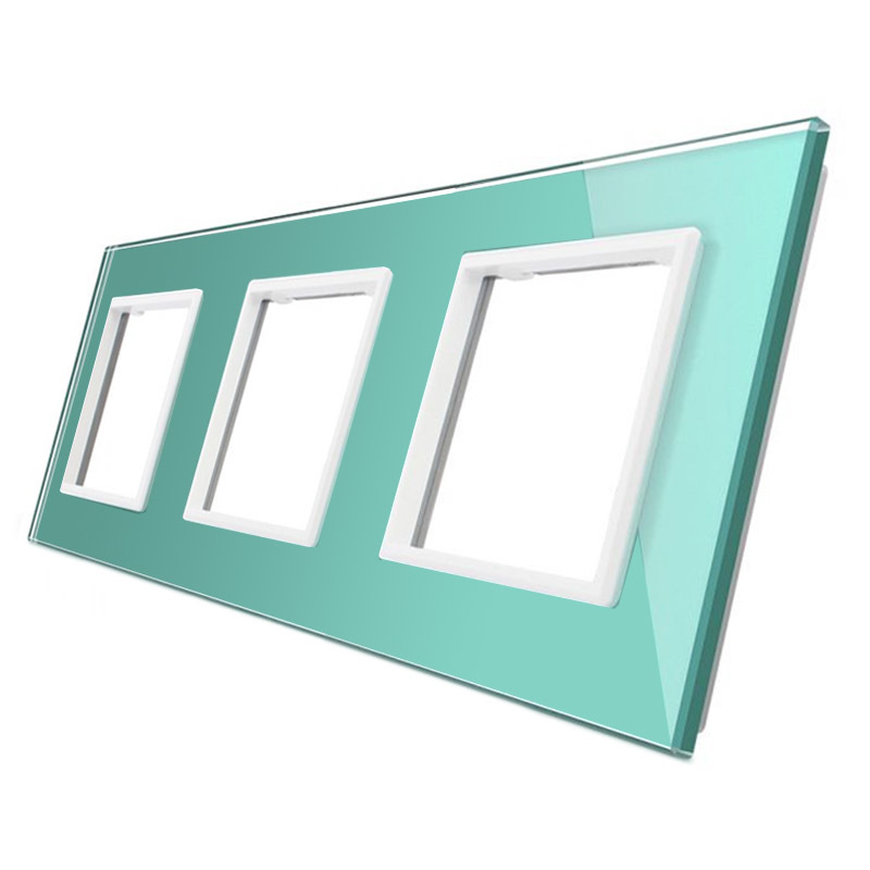 Frontal cristal verde 3x huecos LIVOLO - XauenBatt Iluminación