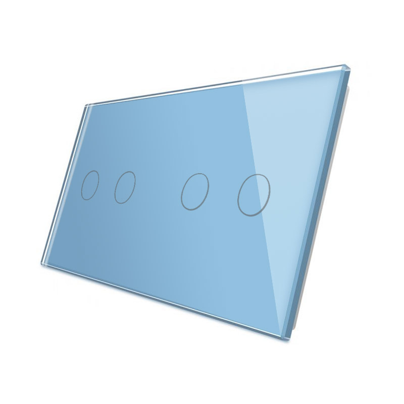 Frontal 2x cristal azul, 4 botones LIVOLO - XauenBatt Iluminación
