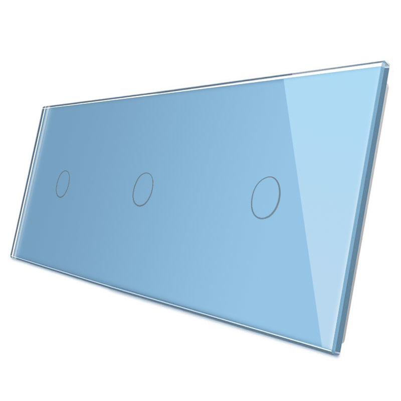 Frontal 3x cristal azul, 3 botones LIVOLO - XauenBatt Iluminación