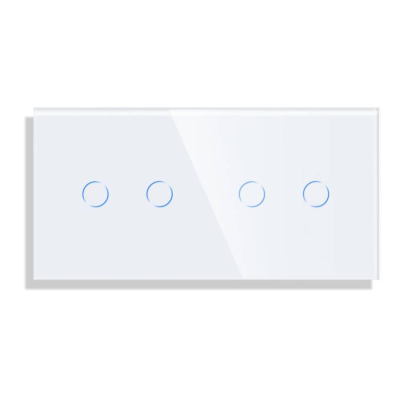 Frontal cristal blanco KOOB 4 botones, 2 Módulos - XauenBatt Iluminación