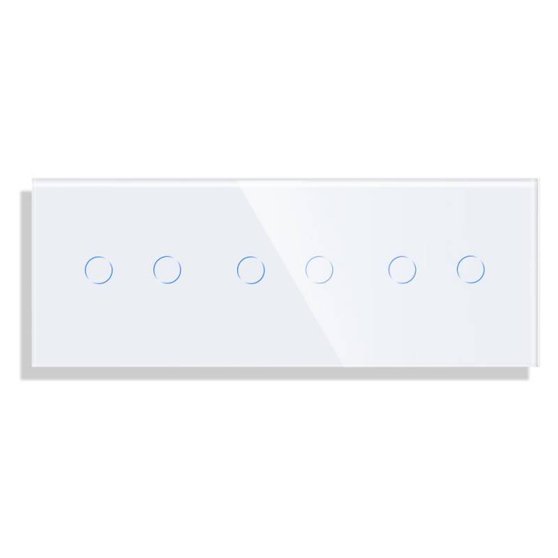 Frontal cristal blanco KOOB 6 botones, 3 Módulos - XauenBatt Iluminación