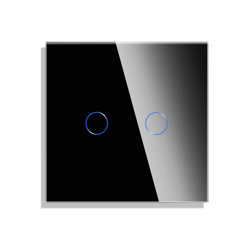 Frontal cristal negro KOOB 2 botones, 1 Módulo - XauenBatt Iluminación
