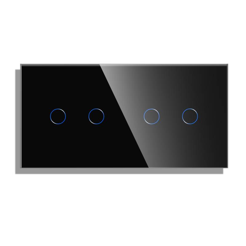 Frontal cristal negro KOOB 4 botones, 2 Módulos - XauenBatt Iluminación