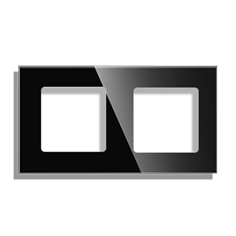 Frontal socket cristal negro KOOB, 2 Módulos - XauenBatt Iluminación