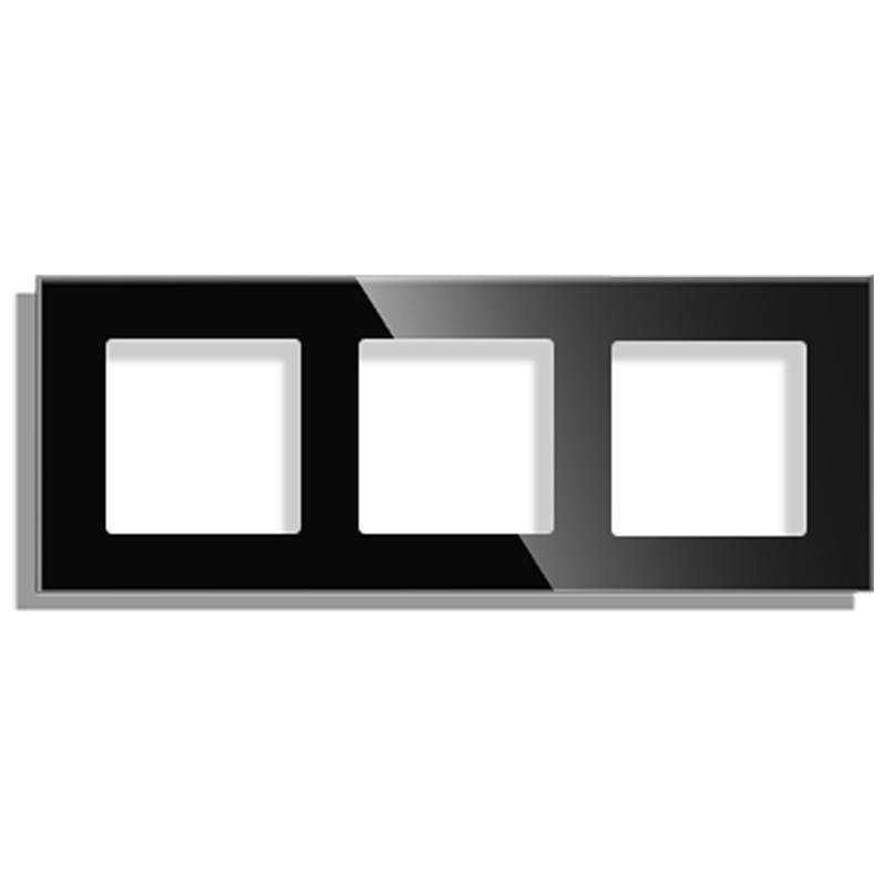 Frontal socket cristal negro KOOB, 3 Módulos - XauenBatt Iluminación