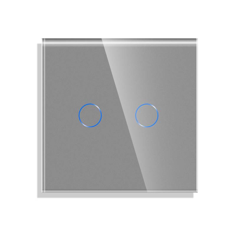Frontal cristal gris KOOB 2 botones, 1 Módulo - XauenBatt Iluminación