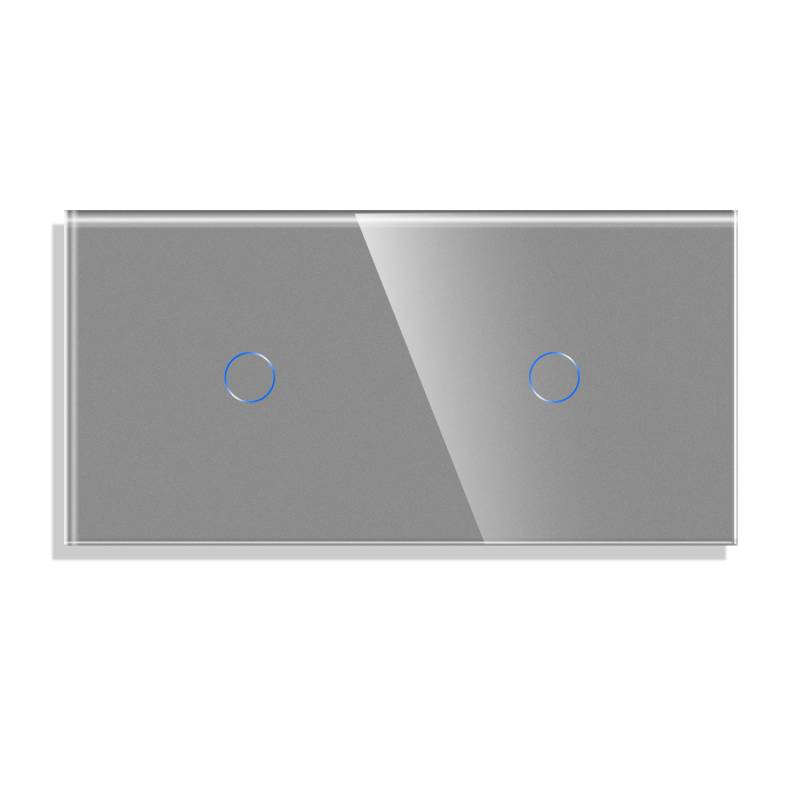 Frontal cristal gris KOOB 2 botones, 2 Módulos - XauenBatt Iluminación