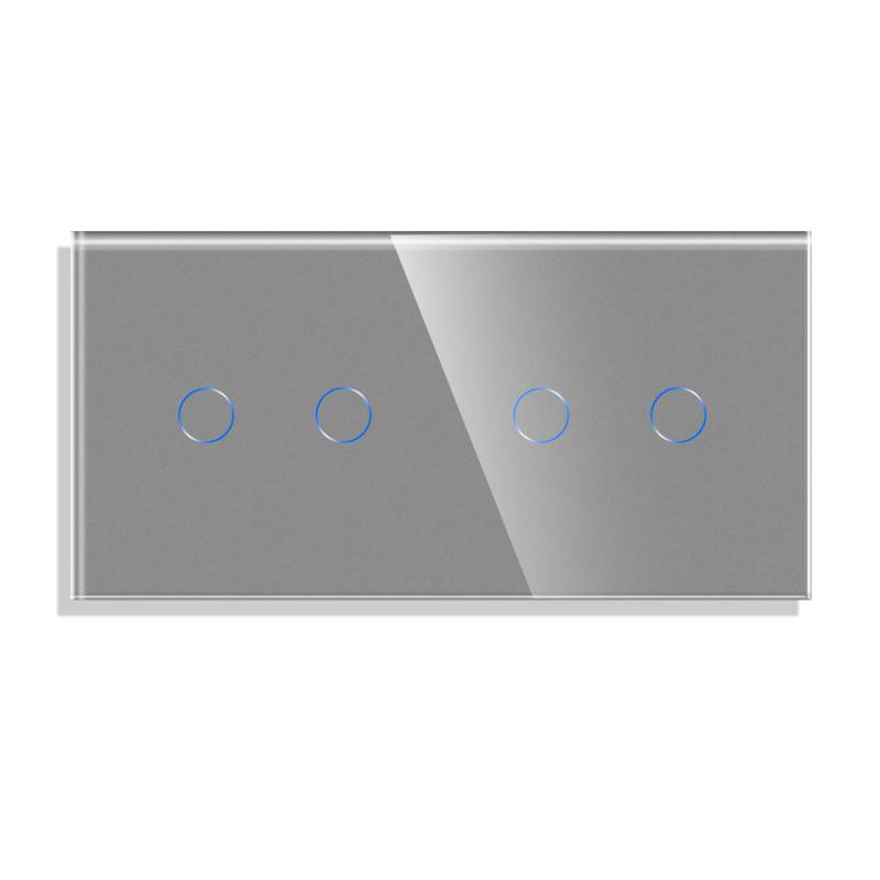 Frontal cristal gris KOOB 4 botones, 2 Módulos - XauenBatt Iluminación