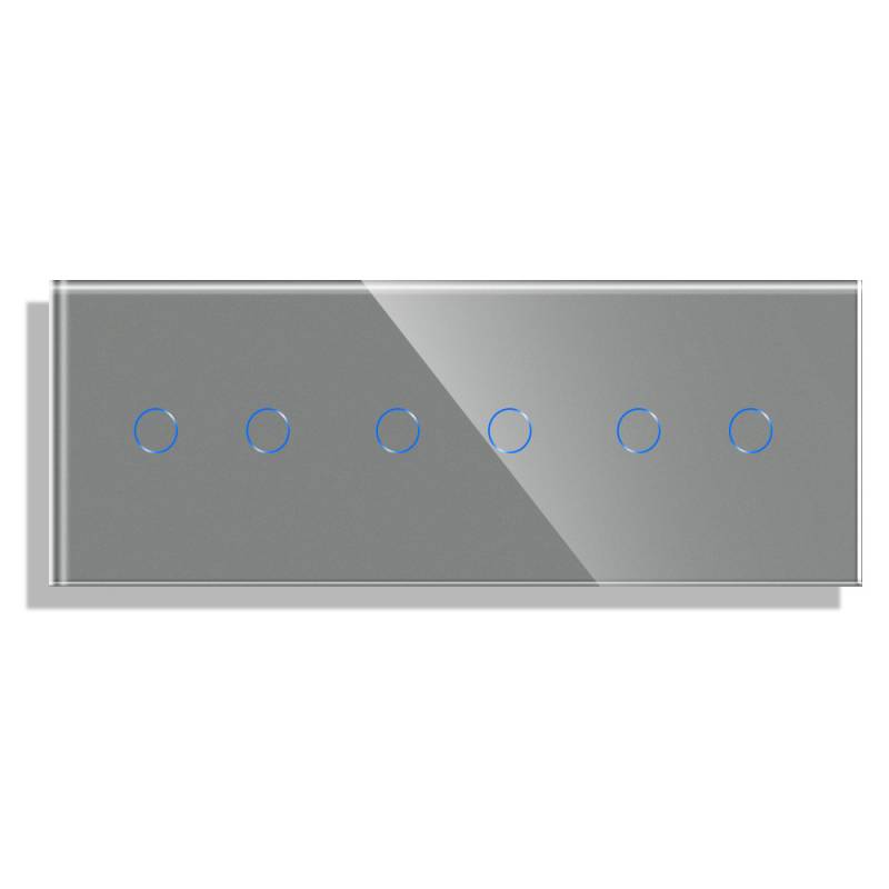 Frontal cristal gris KOOB 6 botones, 3 Módulos - XauenBatt Iluminación