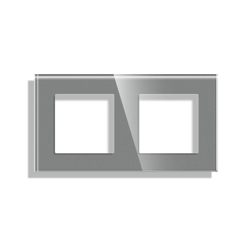 Frontal socket cristal gris KOOB, 2 Módulos - XauenBatt Iluminación