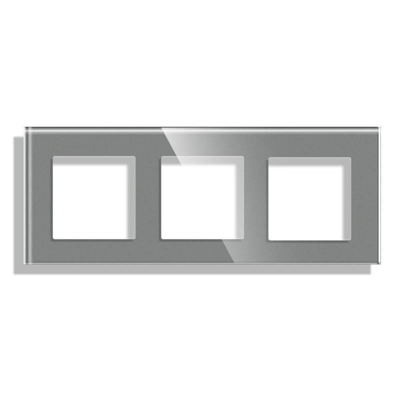 Frontal socket cristal gris KOOB, 3 Módulos - XauenBatt Iluminación