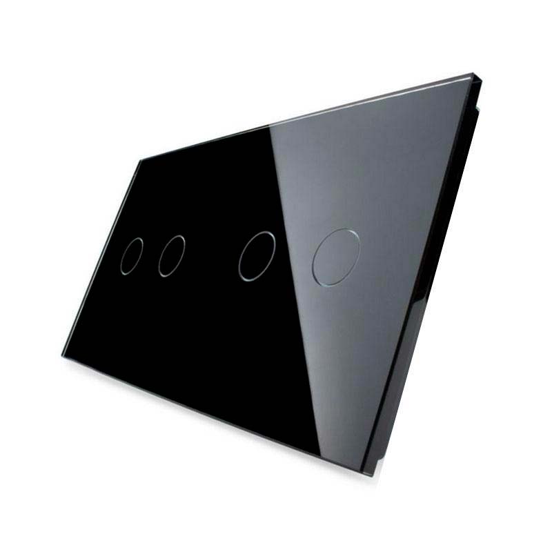 Frontal 2x cristal negro, 4 botones LIVOLO - XauenBatt Iluminación