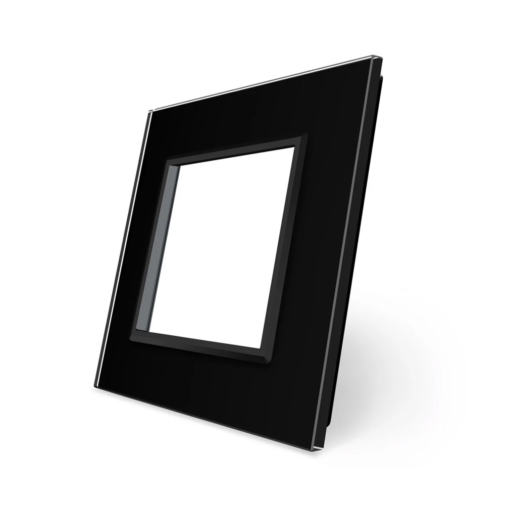 12106-303.jpg Frontal cristal negro 1x hueco LIVOLO - XauenBatt Iluminación