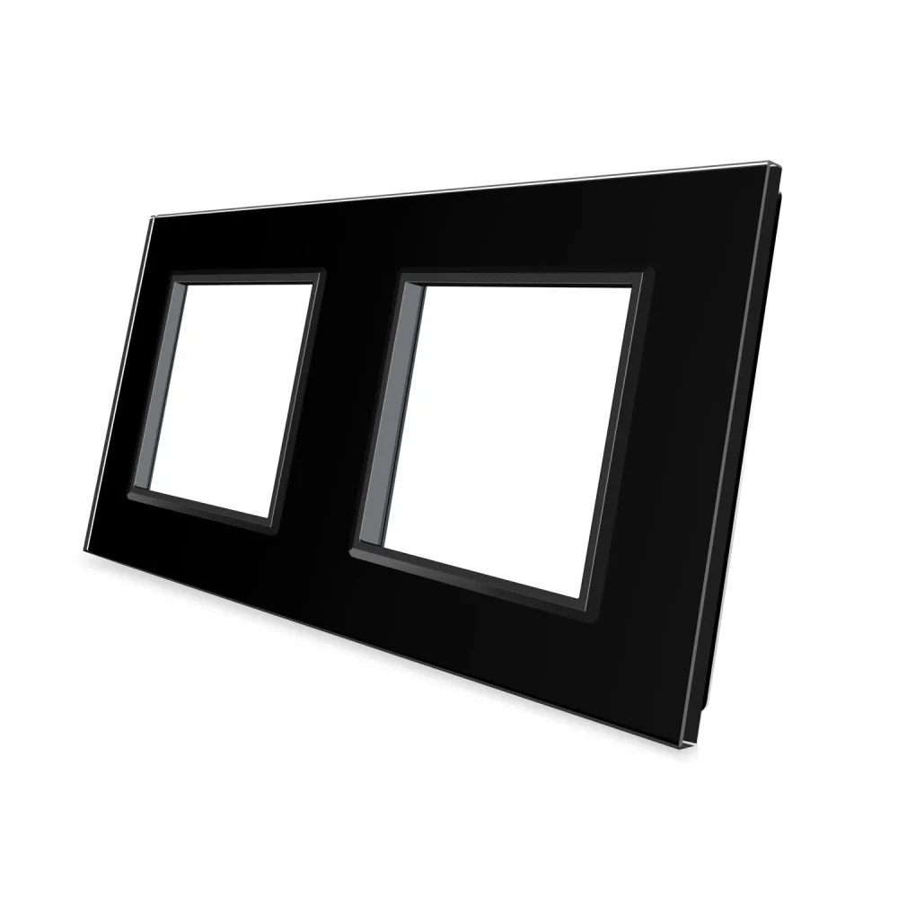 Frontal 2x cristal negro, 2x huecos LIVOLO - XauenBatt Iluminación