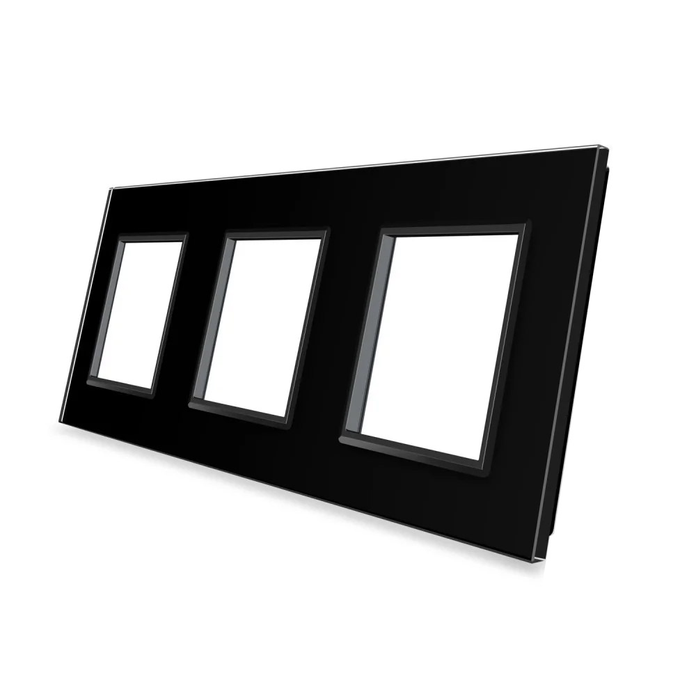 Frontal 3x cristal negro, 3x huecos LIVOLO - XauenBatt Iluminación