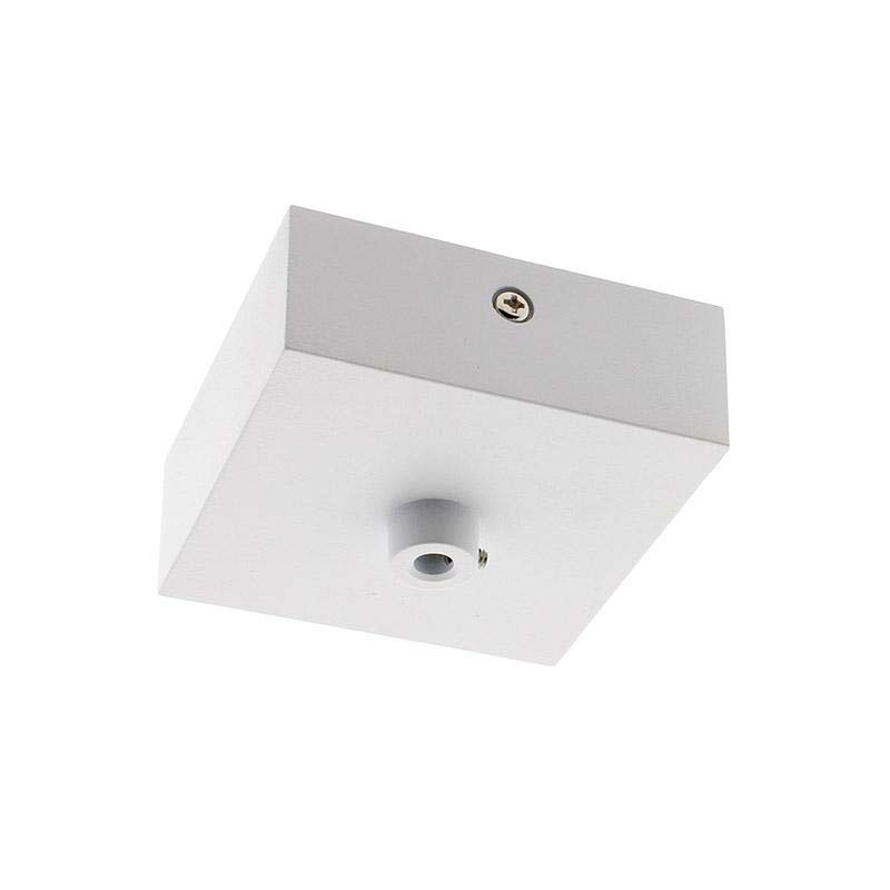 Florón cuadrado blanco, 80x80mm, Ø6mm - XauenBatt Iluminación